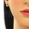 Arete Dormilona 02.369.0036.2 Plata Rodinada, Diseño de Luna, con Zirconia Cubica Blanca, Pulido, Tono Dorado