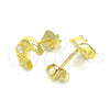 Arete Dormilona 02.369.0036.2 Plata Rodinada, Diseño de Luna, con Zirconia Cubica Blanca, Pulido, Tono Dorado