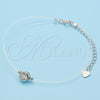 Pulsera Elegante 03.369.0012.07 Plata Rodinada, con Zirconia Cubica Blanca, Pulido, Rodinado (Grosor 01 MM, 7 Pulgadas de Largo)