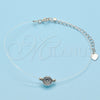 Pulsera Elegante 03.369.0012.07 Plata Rodinada, con Zirconia Cubica Blanca, Pulido, Rodinado (Grosor 01 MM, 7 Pulgadas de Largo)