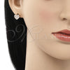 Arete Dormilona 02.369.0001.1 Plata Rodinada, Diseño de Corazón, con Micro Pave Blanca, Pulido, Tono Rosado