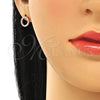 Arete Dormilona 02.369.0012.1 Plata Rodinada, con Zirconia Cubica Blanca, Pulido, Tono Rosado