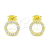 Arete Dormilona 02.369.0012.2 Plata Rodinada, con Zirconia Cubica Blanca, Pulido, Tono Dorado