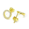 Arete Dormilona 02.369.0012.2 Plata Rodinada, con Zirconia Cubica Blanca, Pulido, Tono Dorado