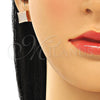 Arete Dormilona 02.369.0013.1 Plata Rodinada, con Zirconia Cubica Blanca, Pulido, Tono Rosado
