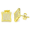 Arete Dormilona 02.369.0013.2 Plata Rodinada, con Micro Pave Blanca, Pulido, Tono Dorado