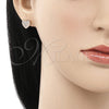 Arete Dormilona 02.369.0014.1 Plata Rodinada, Diseño de Corazón, con Micro Pave Blanca, Pulido, Tono Rosado