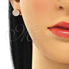 Arete Dormilona 02.369.0018.1 Plata Rodinada, con Zirconia Cubica Blanca, Pulido, Tono Rosado
