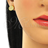 Arete Dormilona 02.369.0018.2 Plata Rodinada, con Zirconia Cubica Blanca, Pulido, Tono Dorado