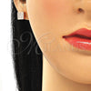 Arete Dormilona 02.369.0020.1 Plata Rodinada, con Zirconia Cubica Blanca, Pulido, Tono Rosado