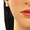 Arete Dormilona 02.369.0021.2 Plata Rodinada, con Micro Pave Blanca, Pulido, Tono Dorado
