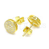 Arete Dormilona 02.369.0021.2 Plata Rodinada, con Micro Pave Blanca, Pulido, Tono Dorado