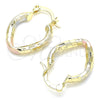Argolla Pequeña 02.170.0158.1.15 Oro Laminado, Diamantado, Tres Tonos