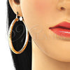 Argolla Grande 02.170.0262.1.50 Oro Laminado, Diseño de Hueco, Pulido, Tres Tonos