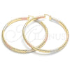 Argolla Extra Grande 02.170.0185.1.80 Oro Laminado, Pulido, Tres Tonos
