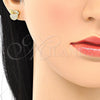 Arete Dormilona 02.156.0381 Oro Laminado, con Blanca Zirconia Cubica, Pulido, Tono Dorado
