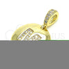 Dije Elegante 05.341.0020 Oro Laminado, Diseño de Iniciales, con Blanca Zirconia Cubica, Pulido, Tono Dorado