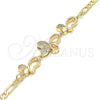 Pulsera Elegante 03.233.0037.08 Oro Laminado, Diseño de Mariposa, con Blanca Zirconia Cubica, Pulido, Tono Dorado (04 MM Thickness, 8 Inches Length)