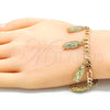 Pulsera de Dije 03.351.0085.07 Oro Laminado, Diseño de Guadalupe, Pulido, Tono Dorado (05 MM Thickness, 7 Inches Length)