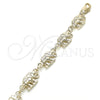 Pulsera Elegante 03.351.0086.08 Oro Laminado, Diseño de Elefante, Pulido, Tono Dorado (09 MM Thickness, 8 Inches Length)