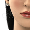 Arete Dormilona 02.342.0070 Oro Laminado, Diseño de Mama y Corazón, con Blanca Micro Pave, Pulido, Tono Dorado