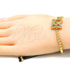 Pulsera Elegante 03.362.0014.11 Oro Laminado, Diseño de Bola, con Blanca Micro Pave, Pulido, Tono Dorado (04 MM Thickness, 11 Inches Length)