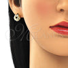 Arete Dormilona 02.213.0165 Oro Laminado, Diseño de Nudo, Pulido, Tono Dorado