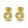 Arete Dormilona 02.213.0165 Oro Laminado, Diseño de Nudo, Pulido, Tono Dorado