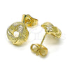 Arete Dormilona 02.213.0165 Oro Laminado, Diseño de Nudo, Pulido, Tono Dorado