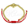 Pulsera Elegante 03.207.0110.11 Oro Laminado, Diseño de Guadalupe y Bola, con Blanca Micro Pave, Pulido, Tono Dorado (04 MM Thickness, 11 Inches Length)