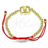 Pulsera Elegante 03.207.0112.11 Oro Laminado, Diseño de Guadalupe y Bola, con Blanca Micro Pave, Pulido, Tono Dorado (04 MM Thickness, 11 Inches Length)