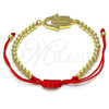 Pulsera Elegante 03.207.0118.11 Oro Laminado, Diseño de Mano de Dios y Bola, con Blanca and Negro Micro Pave, Pulido, Tono Dorado (04 MM Thickness, 11 Inches Length)