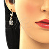 Arete Colgante 02.351.0078 Oro Laminado, Diseño de Tortuga, Pulido, Tres Tonos