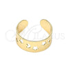 Anillo del Pie 01.376.0007 Oro Laminado, Diseño de Estrella y Luna, Pulido, Tono Dorado (One size fits all)