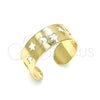 Anillo del Pie 01.376.0007 Oro Laminado, Diseño de Estrella y Luna, Pulido, Tono Dorado (One size fits all)