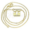 Collares con Dije 04.341.0038.18 Oro Laminado, Diseño de Cruz, con Blanca Micro Pave, Pulido, Tono Dorado (02 MM Thickness, 18 Inches Length)