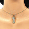 Collares con Dije 04.213.0192.20 Oro Laminado, Diseño de Llave, con Blanca Cristal, Pulido, Tono Dorado (20 Inches Length)
