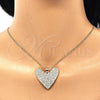 Collares con Dije 04.156.0202.20 Oro Laminado, Diseño de Corazón, con Blanca Micro Pave, Pulido, Tono Dorado (02 MM Thickness, 20 Inches Length)