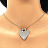Collares con Dije 04.156.0203.20 Oro Laminado, Diseño de Corazón, con Blanca Micro Pave, Pulido, Tono Dorado (02 MM Thickness, 20 Inches Length)
