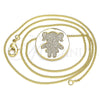Collares con Dije 04.156.0236.20 Oro Laminado, Diseño de Niñita Pequeña, con Blanca Micro Pave, Pulido, Tono Dorado (02 MM Thickness, 20 Inches Length)