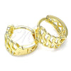 Argolla Huggie 02.195.0117.15 Oro Laminado, Pulido, Tono Dorado