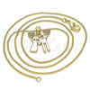 Collares con Dije 04.156.0252.20 Oro Laminado, Diseño de Corazón, con Blanca Micro Pave, Pulido, Tono Dorado (02 MM Thickness, 20 Inches Length)