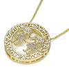 Collares con Dije 04.156.0253.20 Oro Laminado, Diseño de Niñita Pequeña, con Blanca Micro Pave, Pulido, Tono Dorado (02 MM Thickness, 20 Inches Length)