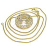 Collares con Dije 04.156.0253.20 Oro Laminado, Diseño de Niñita Pequeña, con Blanca Micro Pave, Pulido, Tono Dorado (02 MM Thickness, 20 Inches Length)