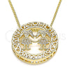 Collares con Dije 04.156.0253.20 Oro Laminado, Diseño de Niñita Pequeña, con Blanca Micro Pave, Pulido, Tono Dorado (02 MM Thickness, 20 Inches Length)