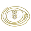 Collares con Dije 04.156.0259.20 Oro Laminado, Diseño de Niñita Pequeña, con Blanca Micro Pave, Pulido, Tono Dorado (02 MM Thickness, 20 Inches Length)
