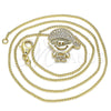 Collares con Dije 04.156.0266.20 Oro Laminado, Diseño de Niñito Pequeño, con Blanca Micro Pave, Pulido, Tono Dorado (02 MM Thickness, 20 Inches Length)