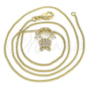 Collares con Dije 04.156.0272.20 Oro Laminado, Diseño de Niñita Pequeña, con Blanca Micro Pave, Pulido, Tono Dorado (02 MM Thickness, 20 Inches Length)