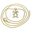 Collares con Dije 04.156.0277.20 Oro Laminado, Diseño de Niñita Pequeña, con Blanca Micro Pave, Pulido, Tono Dorado (02 MM Thickness, 20 Inches Length)