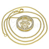 Collares con Dije 04.156.0278.20 Oro Laminado, Diseño de Niñito Pequeño, con Blanca Micro Pave, Pulido, Tono Dorado (02 MM Thickness, 20 Inches Length)